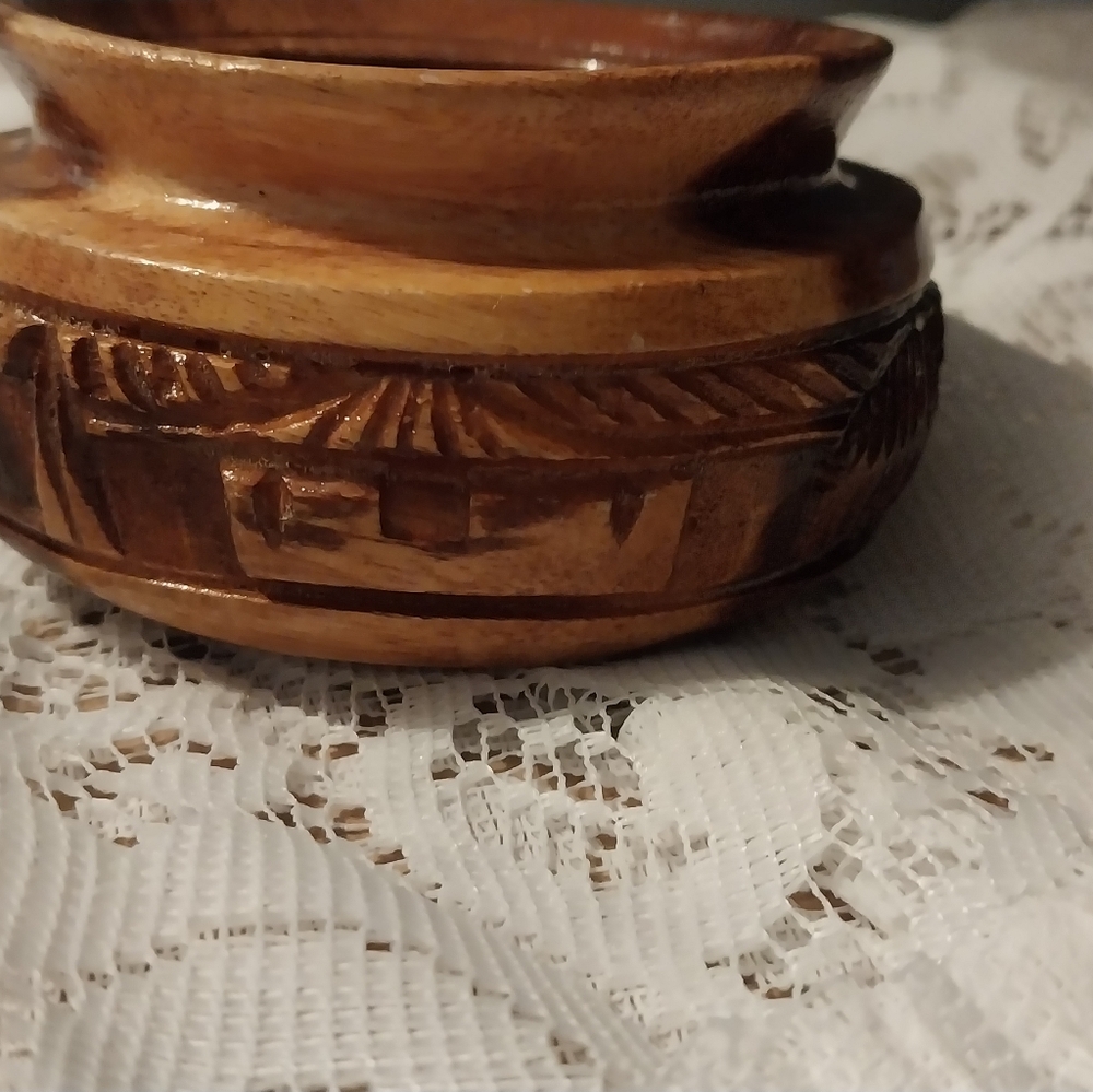 Vintage monkey pot bowl Hawaii hand carved use in a Tiki bar, snacks measurement